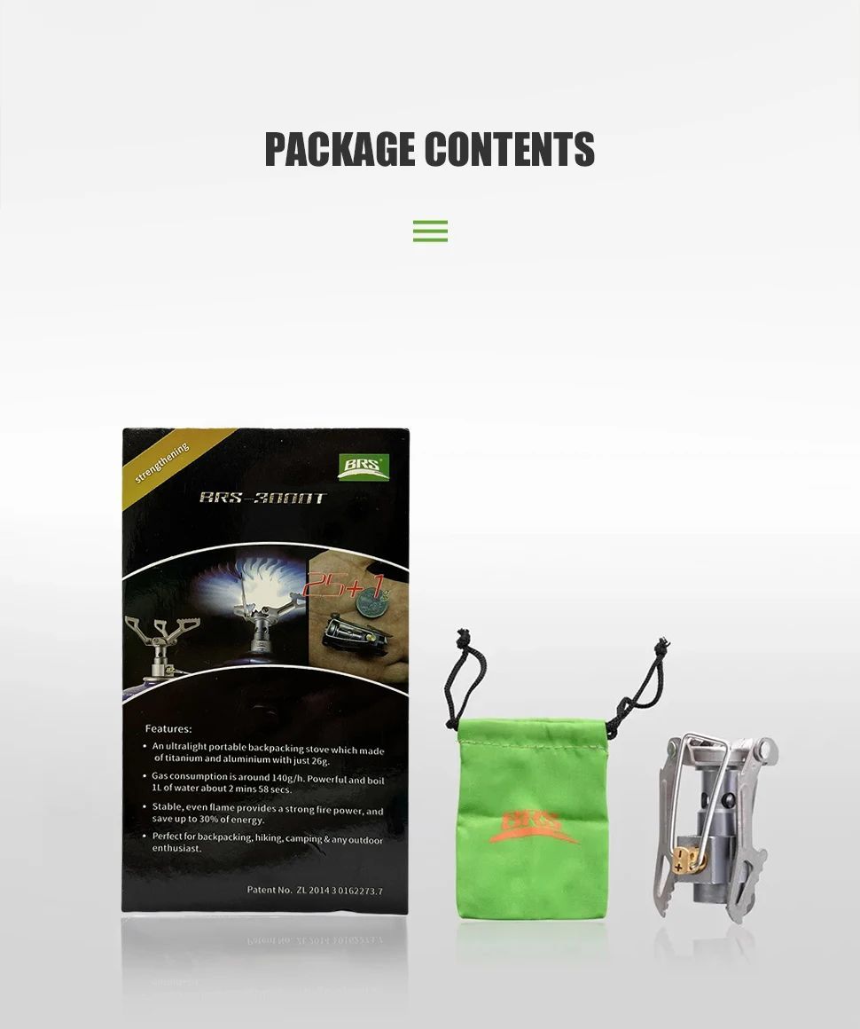 BRS Outdoor Gas Stove Mini Camping Gas Burner 25g Ultralight